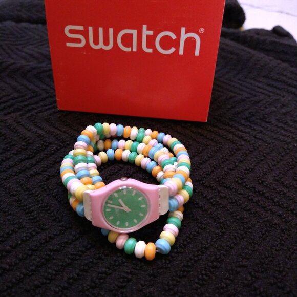 SWATCH - 'Candy' Watch - Stretch Band, New in Box - Picture 1 of 5